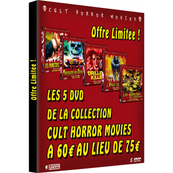 LOT 3 - LES 5 DERNIERS DVD DE LA COLLECTION CULT HORROR MOVIES A 60 EUROS AU LIEU DE 75 EUROS