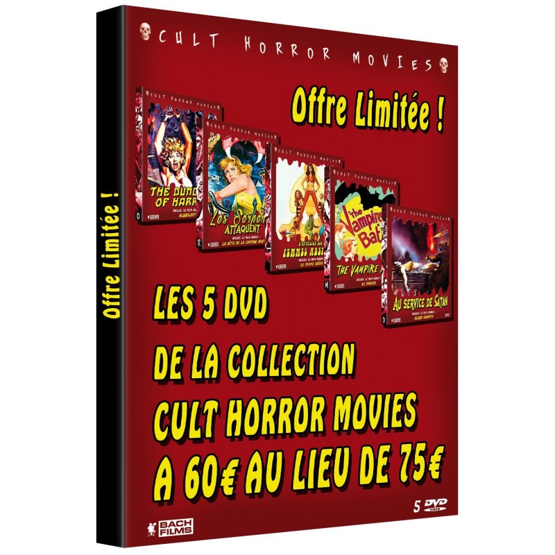 LOT 2 - LES 5 DVD DE LA COLLECTION CULT HORROR MOVIES A 60 EUROS AU LIEU DE 75 EUROS