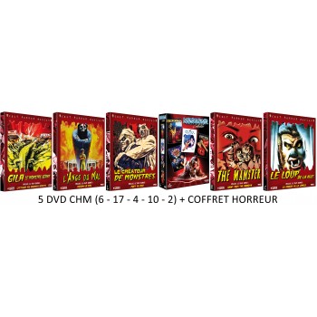 5 DVD COLLECTION CHM + COFFRET HORREUR + FRAIS DE PORT OFFERTS A 65 EUROS AU LIEU DE 100 EUROS